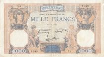 France 1000 Francs Ceres and Mercury - 03-11-1938 - Serial V.5464