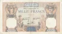 France 1000 Francs Ceres and Mercury - 03-11-1938 - Serial V.5464