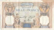 France 1000 Francs Ceres and Mercury - 08-07-1937 - Serial H.2977