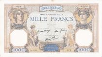France 1000 Francs Ceres and Mercury - 09/12/1937 Serial A3101 - 621