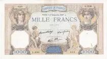 France 1000 Francs Ceres and Mercury - 09/12/1937 Serial X3095