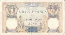 France 1000 Francs Ceres and Mercury - 14-05-1936 Serial A.2477 - VF