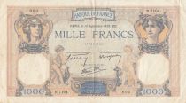 France 1000 Francs Ceres and Mercury - 14-09-1939 - Serial R.7104