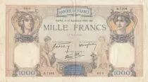 France 1000 Francs Ceres and Mercury - 14-09-1939 - Serial R.7104