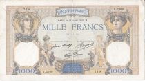 France 1000 Francs Ceres and Mercury - 15/07/1937 Serial V2989