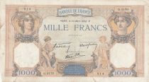 France 1000 Francs Ceres and Mercury - 24-03-1938 - Serial Q.3170