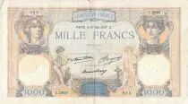 France 1000 Francs Ceres and Mercury - 27-05-1937 Serial E.2897 - F+