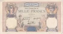 France 1000 Francs Ceres and Mercury - 30-03-1939 - Serial Q.6612