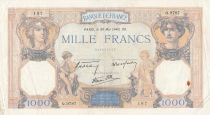France 1000 Francs Ceres and Mercury - 30-05-1940 - Serial Q.9787