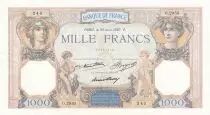 France 1000 Francs Ceres and Mercury - 30-06-1927 - Serial O.2955 - last issuing date for this type