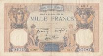 France 1000 Francs Cérès et Mercure - 26-01-1939 - Série Q.5910
