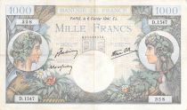 France 1000 Francs Commerce and Industry - 06-02-1941 Serial D.1547 - F to VF