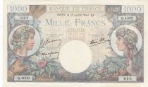 France 1000 Francs Commerce and Industry - 13-07-1944 Serial Q.4009