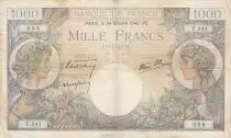 France 1000 Francs Commerce and Industry - 24-10-1940 - Serial V.341