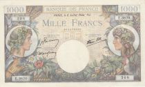 France 1000 Francs Commerce et Industrie - 06-07-1944 - Série E.3620 - SUP