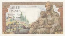 France 1000 Francs Demeter - 08-10-1942 Serial C.1559 - VF