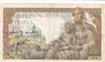 France 1000 Francs Goddess Demeter  - 06-05-1943 - Serial J.5243