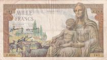 France 1000 Francs Goddess Demeter  - 07-01-1943 - Serial V.2513