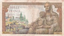 France 1000 Francs Goddess Demeter  - 07-01-1943 - Serial W.2484