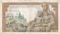 France 1000 Francs Goddess Demeter  - 08-07-1943 - Serial X.6777