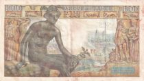 France 1000 Francs Goddess Demeter  - 11-02-1943 - Serial R.3904