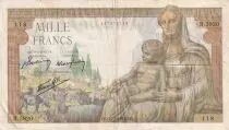 France 1000 Francs Goddess Demeter  - 27-05-1943 - Serial B.5920
