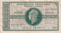 France 1000 Francs Marianne - 1945 Letter D- Serial 64 D - VF - P.107