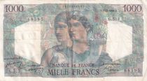 France 1000 Francs Minerva and Hercules - 02-12-1948 - Serial G.512 - VF+