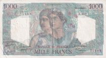 France 1000 Francs Minerva and Hercules - 05-05-1948 - Serial A.409 - VF