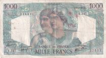 France 1000 Francs Minerva and Hercules - 06-12-1945 - Serial V.147 - F.41.09