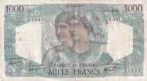France 1000 Francs Minerva and Hercules - 06-12-1945 - Serial V.147 - F.41.09