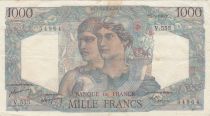France 1000 Francs Minerva and Hercules - 07-04-1949 - Serial V.555