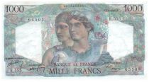 France 1000 Francs Minerva and Hercules - 07-04-1949 Serial R.555 - AU