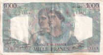 France 1000 Francs Minerva and Hercules - 09-01-1947 - Serial V.363 - VF