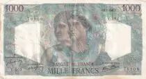 France 1000 Francs Minerva and Hercules - 09-01-1947 - Serial V.363 - VF