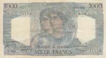 France 1000 Francs Minerva and Hercules - 11-03-1948 - Serial H.386