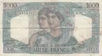 France 1000 Francs Minerva and Hercules - 12-07-1945 - Serial K.92