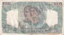 France 1000 Francs Minerva and Hercules - 12-07-1945 Serial X.83 - VF