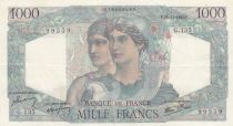 France 1000 Francs Minerva and Hercules - 22-11-1945 - Serial G.135