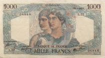 France 1000 Francs Minerva and Hercules - 31-05-1945 Serial L.22 - VF