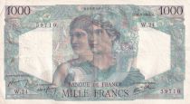 France 1000 Francs Minerva and Hercules - 31-05-1945 Serial W.24 - VF