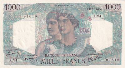 France 1000 Francs Minerve et Hercule - 12-07-1945 - Série X.94