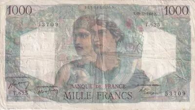 France 1000 Francs Minerve et Hercule - 15-12-1949 - S�rie T.625 - F.41.30