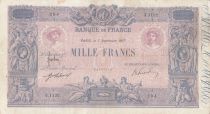 France 1000 Francs Rose et Bleu - 07-09-1917 - Série J.1132 - TB