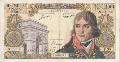 France 10000 Francs  - Bonaparte 1956 - S�rie T.50
