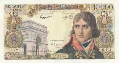 France 10000 Francs - Bonaparte - 07-11-1957 - Serial O.102