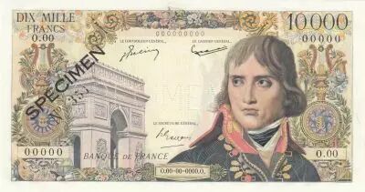 France 10000 Francs - Bonaparte - 1955 - Specimen - S�rie O.00