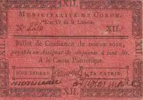 France 12 Sols - Maine et Loire - Municipalit&eacute; de Coron - 1792