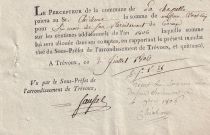 France 1.25 Franc - Mandat de salaire de concierge - La Chapelle - 1806