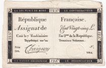 France 125 Livres - 7 Vendémiaire An II - 1793 - Sign. Chaignon - TTB+